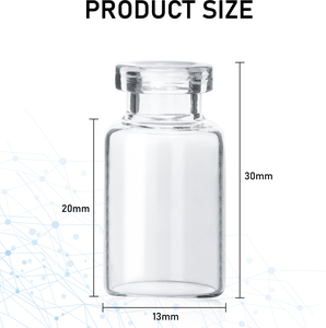 Ampoules en verre rondes vides de 2 ml avec bouchon en caoutchouc et estampage doré pour médicaments - Product Image 5
