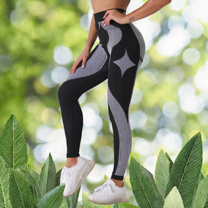 Pantalones de Yoga JAC22 N8173 para Mujer, Cintura Alta Elástica, Bloques de Color, Ecológicos, Spandex/Poliéster, Sin Costuras, Levanta Glúteos, Sexys - Product Image 2