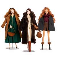 Ensemble de vêtements de poupée de luxe personnalisé, mini-jouet à l'échelle 1:6, robe plissée de qualité couture, manteau en fausse fourrure, combinaison en satin, 18 pouces, fait main