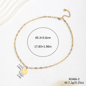 Collar de Acero Inoxidable con Colgante Redondo Geométrico, Juego de Cadena para Clavícula, Joyería de Moda Unisex - Product Image 3