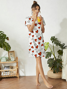 <span class=keywords><strong>Camisones</strong></span> Casuales y Cómodos para Mujer al por Mayor con Lindos Estampados de Corazones de Dibujos Animados para el Verano - Product Image 5