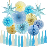 EASTTERN 15 pièces Éventail en papier doré en nid d'abeille 3D en forme d'étoile pour anniversaire, baby shower, fête nuptiale, décorations de fête à suspendre