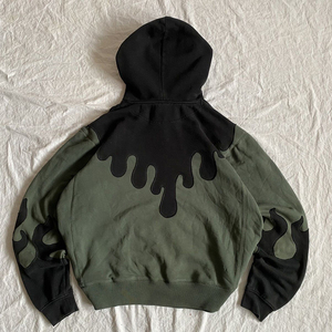 Sudadera con Capucha KingSen, Estilo Patchwork, Hombros Caídos, Forro Polar 100% Algodón, Talla Grande, Casual, para Hombre, Estilo Urbano - Product Image 5
