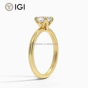 VVS IGI เพชรที่ปลูกในห้องปฏิบัติการ1.8มม. กวางเอโลดี9K 10K 14K 18K 1.5ct แข็งทอง1CT 2CT แหวนหมั้นหรูหราโซลิแทร์ - Product Image 2