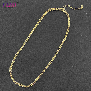 Toptan paslanmaz çelik kolye Mens 14k 18K altın kaplama dolgulu kablo Franco zincir Figaro zincir halat zinciri - Product Image 5