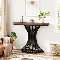 Table d'entrée industrielle Tribesigns moderne, 100 cm, marron et noir, pour entrée, salon, couloir