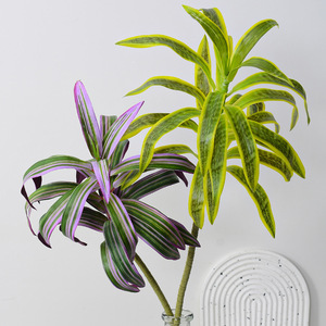 Flower Delight - Lirio Artificial de Bambú de 78 Pulgadas en PVC Suave con Hojas Verdes y Moradas para Decoración del Hogar y Bodas - Product Image 2