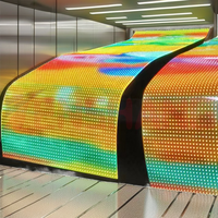 Écran LED transparent ultra-fin couleur pleine P6.25, affichage cristallin, film flexible ultra-lumineux pour centres commerciaux