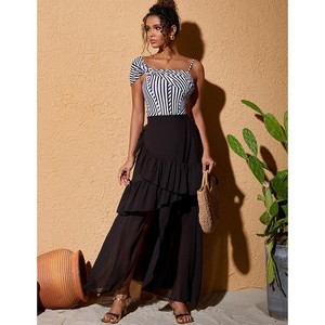 New Hot Sexy <strong>Swimming</strong> <strong>Costume</strong> Women Ruffled Ruffle Striped Mesh Long <strong>Skirt</strong> Swimsuit Suit Beachwear - Product Image 3