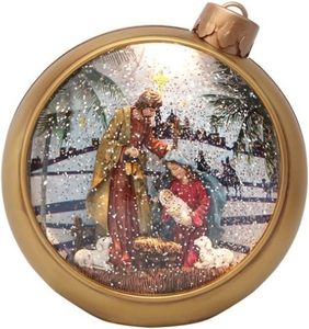 Globe à neige lumineux à LED, globe à neige de la Sainte Famille, lanterne musicale de Noël pour la décoration de la maison et des fêtes - Product Image 3