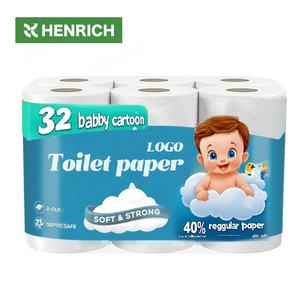 Pâte de bois de bambou organique vierge recyclée sans produits chimiques soluble dans l'eau bas pliés faisant du papier <span class=keywords><strong>toilette</strong></span> avec des impressions - Product Image 1