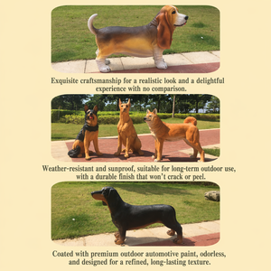 Escultura de <span class=keywords><strong>Pastor</strong></span> Alemán de Fibra de Vidrio en Stock, Estatua Realista de Perro de FRP para Decoración de Jardín, Parque y Exteriores - Product Image 6
