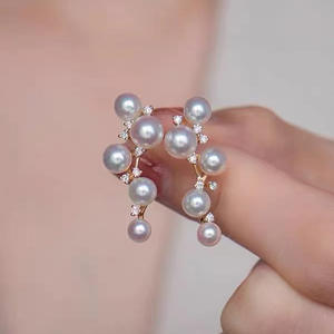 Boucles d'oreilles en argent S925 avec perles DIY pour femmes, perles de 2-3 mm et supports creux 21842 pour plusieurs perles 21842 - Product Image 1