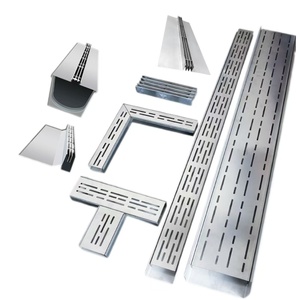 <span class=keywords><strong>Gouttière</strong></span> de drainage en acier inoxydable en forme de U avec plaque de recouvrement linéaire <span class=keywords><strong>pour</strong></span> jardin, cuisine, usage commercial/résidentiel - Product Image 5
