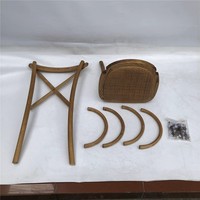 Chaises d'extérieur empilables, durables, modernes, en bois massif de noyer, à dossier en X, pour salle à manger, mariage, banquet