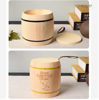 Vente en gros de mini boîte ronde recyclable en bois de paulownia écologique emballage de grain de café et de vin