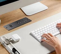 Enchufe de Corriente Oculto Estándar Estadounidense con USB Integrado, Solución que Ahorra Espacio para Oficina, Hogar y Cocina
