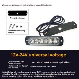 Ap JCD013 <span class=keywords><strong>Moto</strong></span> & Voiture Rouge Bleu LED Avertissement Stroboscopique Lumière <span class=keywords><strong>6V</strong></span> 18W Montage Universel Nouveau Style Mid-Grid Feu arrière - Product Image 3
