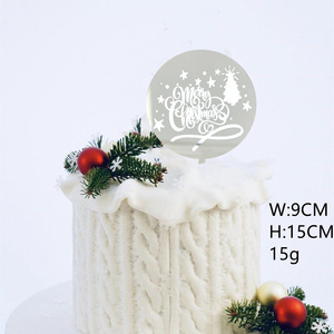 <span class=keywords><strong>2022</strong></span> joyeux noël et joyeux nouvel an gâteau Toppers Laser miroir acrylique décoration de fête gâteau insertion - Product Image 6