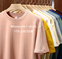 Coton de première qualité, Stock d'impression de logo personnalisé pour hommes, T-shirt surdimensionné uni imprimé en gros