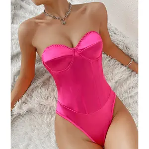 2023 Venda quente Sexy Spicy Girl Nightclub Moda Fit Slim Tie Anel De Aço Bodysuit Drop Shipping