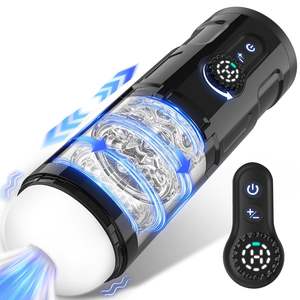 全自动电动飞机杯阴茎收缩旋转振动器可调速透明设计自慰器 - Product Image 1