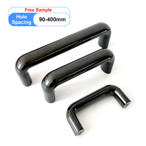 M8 Bakelite Oval bentuk U kabinet pintu tarik pegangan hitam tarik menangani fenolik Resin 90mm industri karton kotak Gratis ukuran lengkap - Product Image 1