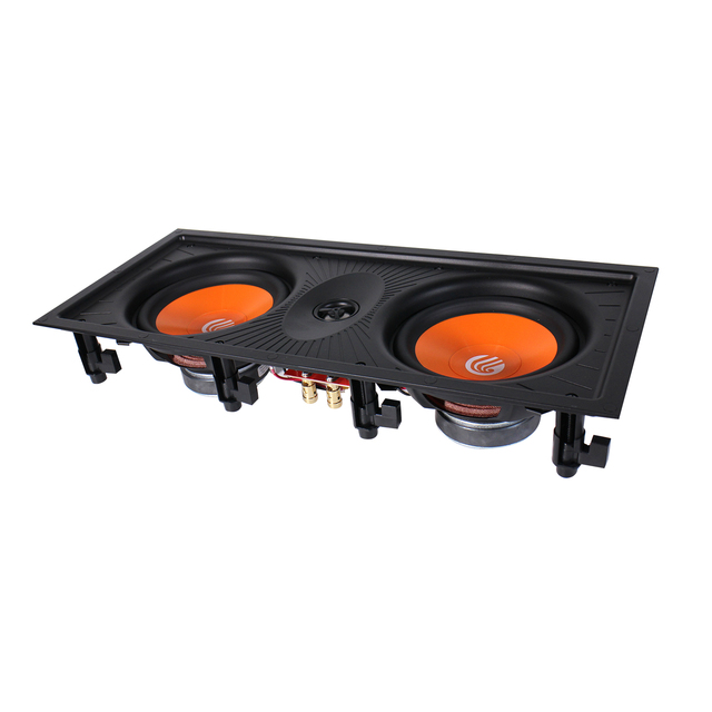 V Edgeless In-Wall Speaker with 2 Woofers & Crossover for Natural Vocal Sound in Cinema Rooms In-Wall Speaker