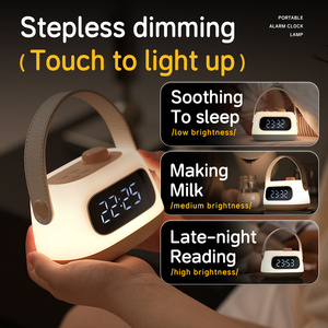 Lampe de chevet LED rechargeable portable avec réveil pour enfants - Product Image 4