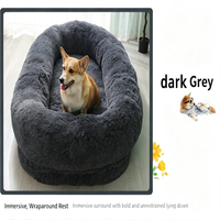 Coussin ovale haute densité pour chien, nid douillet amovible avec fermeture éclair, coussin spacieux pour grands animaux et repos décontracté