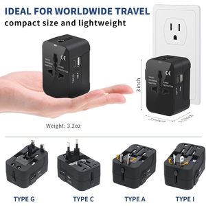 Adattatore da viaggio USB-C Premium 45W universale All-One in tutto il mondo convertitori a muro caricabatterie AC Plug adattatore per fotocamera - Product Image 3