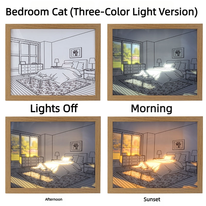 Couleur bois+'Le chat dans la chambre'