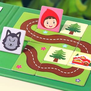 Jeu <span class=keywords><strong>de</strong></span> <span class=keywords><strong>puzzle</strong></span> labyrinthe en bois éducatif pour enfants, Le Petit Chaperon Rouge et le Grand <span class=keywords><strong>Loup</strong></span> Grison, vente en gros - Product Image 2