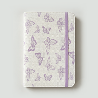 Cuaderno de Tapa Dura de Piel Sintética con Diseño de Mariposa YALONG YLA5R010, 120 Hojas, Banda Elástica, Multicolor Pastel, Perfecto para Diario