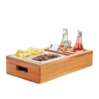 Plateau de rangement pour boissons et collations, amovible et flottant, en bambou, pour canapé