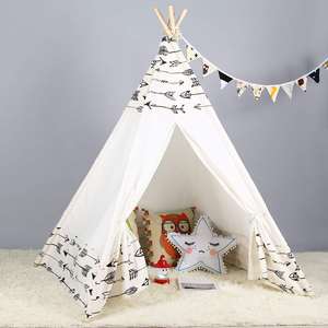 Tente <span class=keywords><strong>tipi</strong></span> populaire en toile pour bébés et enfants, jouet sportif, respirante, portable, pour jouer, camper, salon - Product Image 2