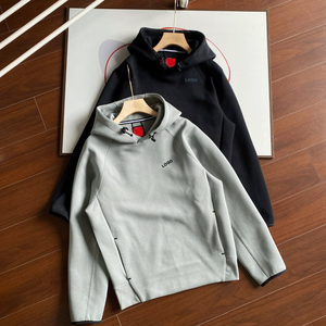 2025 <span class=keywords><strong>felpa</strong></span> Pullover in maglia di cotone 100% da uomo nuovo stile da Jogger ampia Casual con cappuccio <span class=keywords><strong>e</strong></span> nastro adesivo per la stagione autunnale - Product Image 1