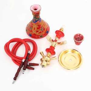 Juego de Cachimba de Vidrio Árabe de Lujo con Acabado de Espejo, Diseño Colorido, Doble Manguera, Shisha - Product Image 4