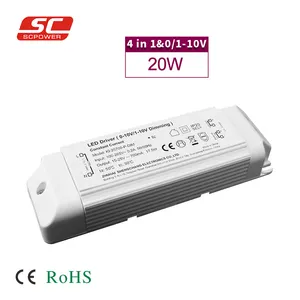 SC 20w 50v pwm constant current 0-10v 350ma output led tube with external ip20 indoor driver power supply