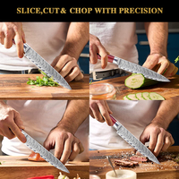 Couteau de cuisine utilitaire damas 5.5 pouces couteaux à haute teneur en carbone couteau de chef professionnel en acier damas