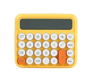 12 цифр круглую кнопку электронный калькулятор зеленого цвета для студентов Калькулятор с модные механические Красочные ключ