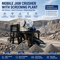 Mobile Backenbrecheranlage für Bauschutt mit Vibrationssieb und Zuführung, Anpassbare Zerkleinerungsanlage für Baumaterialien
