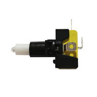 Accessoires pour console de jeu en plastique, bouton distributeur d'eau rond avec lumière, diamètre 46 mm, bord noir, interrupteur