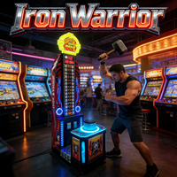 Leon Iron Warrior Machine de boxe à monnayeur en acier inoxydable, avec mesure de force précise et économique, version anglaise