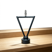 Support de flash triangulaire en métal noir, support pour photomaton avec base ronde
