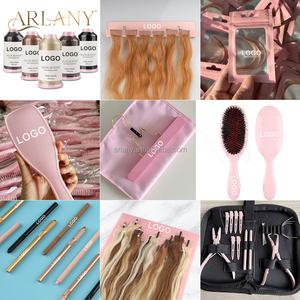 Carretilla de extensión de pelo <span class=keywords><strong>con</strong></span> logotipo personalizado, herramienta de alicates, Micro Nano cuentas, <span class=keywords><strong>hilo</strong></span> tejido de nailon, cinta para el pelo, removedor de pegamento de queratina - Product Image 2