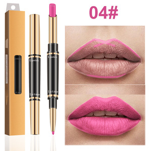 Vente directe d'usine 12 couleurs pures disponibles tempérament mise à niveau 2 en 1 ensemble de rouge à lèvres Lipliner sans Logo - Product Image 1