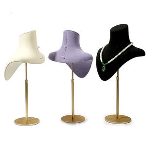 จินสกี้เครื่องประดับทำจากผ้ากำมะหยี่เนื้อ PU สีม่วงสำหรับจัดแสดงสร้อยคอจี้หุ่นโชว์เครื่องประดับ - Product Image 4