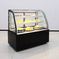 Vitrine à mini-gâteaux de boulangerie moderne avec éclairage LED, porte coulissante en verre et refroidissement par ventilateur