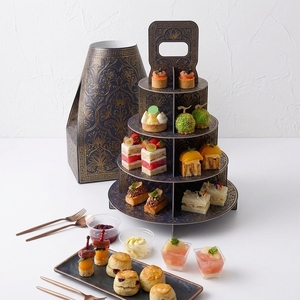 Boîte à gâteau ronde personnalisée à quatre étages avec poignée et plusieurs niveaux, design de boîte de présentation de gâteau pour mariage et fêtes commerciales - Product Image 3